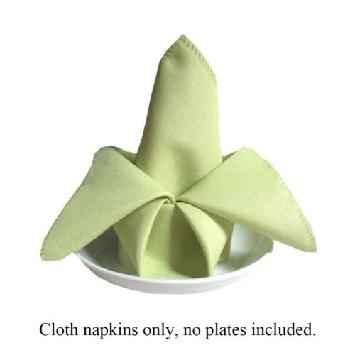 Party Table Napkins Square Polyester Cotton Fabric Reusable Solid Color DIY # - Picture 25 of 31