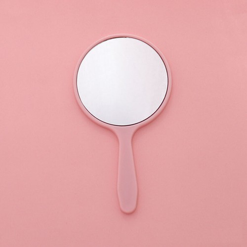 Handheld Makeup Mirror Round Vanity Mirror with Handle Hand Mirror Cosme_ro - Picture 16 of 17