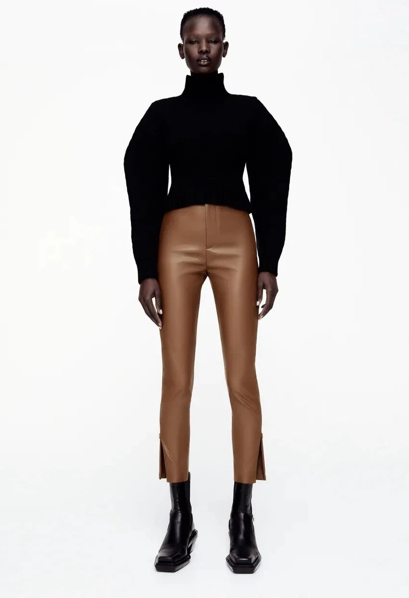 ZARA CAMEL FAUX LEATHER LEGGINGS Ref: 8372/234