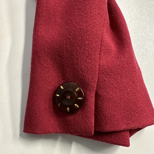 Christian Dior Vintage 1-button Womens blazer Wool 6 Made in USA Red/Brown READ - Picture 4 of 21