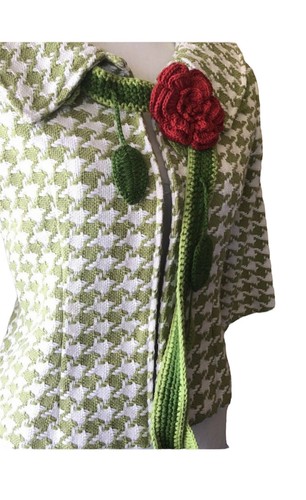 Unique Crochet Knit Multicolor  Scarf Handmade Rose Vine - Picture 4 of 4