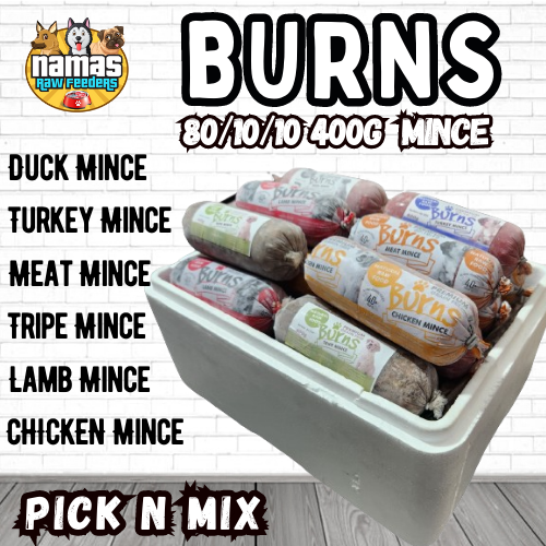 BURNS RAW Frozen Dog Food 10 20 or 30 400g Chubbs 80/10/10 PICK or MIX YOUR OWN - Picture 1 of 14