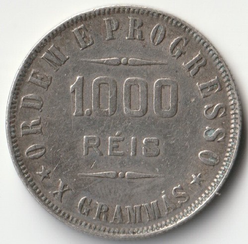 MDS BRASIL BRASIL 1000 ARROZ 1911, PLATA #A1 - Imagen 2 de 2