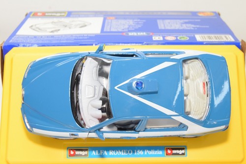 B63 1:24 BBURAGO BURAGO 0185 185 ALFA ROMEO 156 BLU POLIZIA MIB RARO! - Foto 13 di 16
