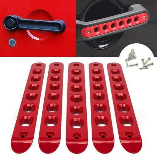 5pcs Door Grab Handle Inserts Cover for Jeep Wrangler JK JKU 2007-2018 Aluminum - Bild 2 von 12