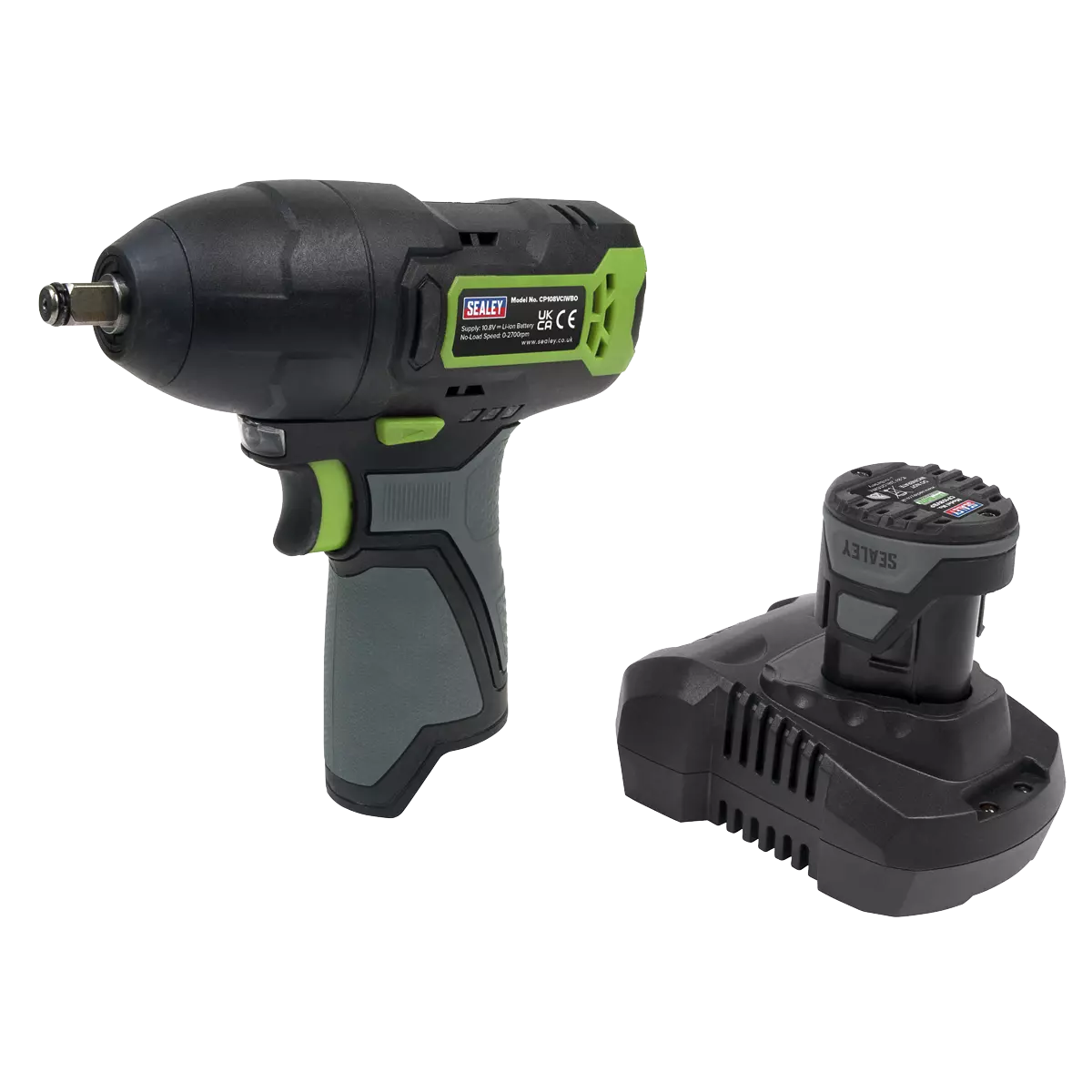 Sealey 3 8in Drive Cordless Impact Wrench Kit 10.8 Volt 120Nm