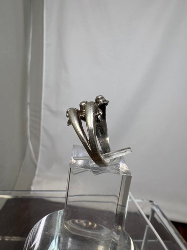Anillo vintage de plata de ley 925 con cinco delfines talla 7,25 - Imagen 5 de 9