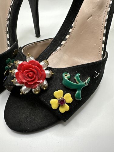 Betsey Johnson schwarze Lenox hochhackige Sandale Größe 10 gebraucht - Bild 6 von 10