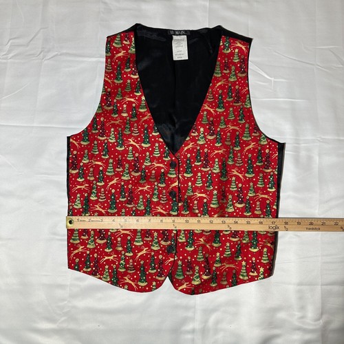 Vintage 90’s 111 Main Christmas Vest Adjustable Tie Back Medium - Bild 4 von 5