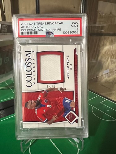 2022 PANINI NATIONAL TREASURES ARTURO VIDAL 25/49 COLOSSAL MATERIALS PATCH PSA 9 - Picture 2 of 24
