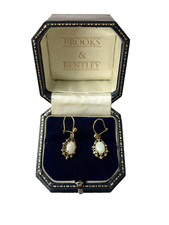 1977 Opal Earrings 9ct Gold Opal Vintage earrings Safety Hook Wire Gold Earrings