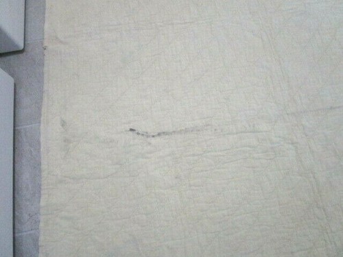 Vintage 1950's Distressed Quilt Yellow Background 1950's Fabrics Antique - Picture 7 of 7