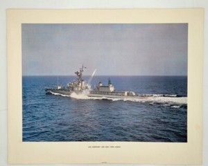 USS Ozbourn DD-846 Fires Asroc Missle 20 x 16 Print Photo Poster Vintage