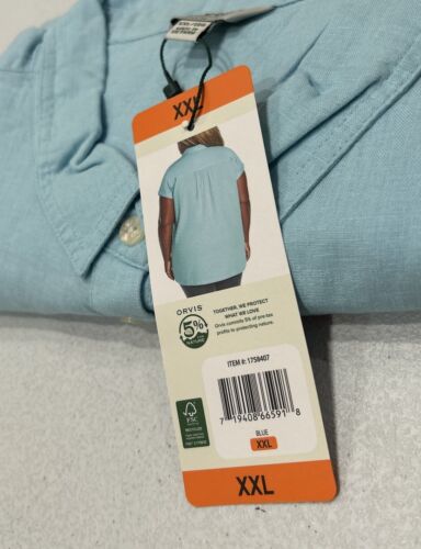 Orvis Women's Button-Up Short Sleeves Chest Pocket Blouse, Blue, Size XXL - Picture 3 of 7