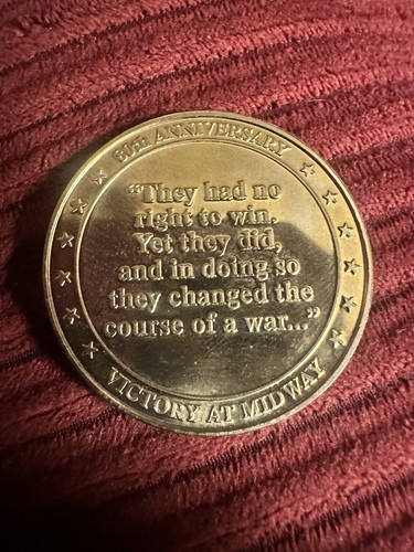 Moneta Commemorativa Battaglia delle Midway 80° Anniversario 39mm - Foto 2 di 2