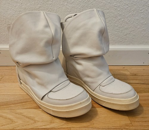 CA By Cinzia Araia Skin Cap White Leather high top Sneakers Made in Italy EU 37