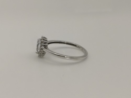 Simulated Diamond Ring in Platinum Overlay Sterling Silver 1.318ct Size L - Picture 6 of 8