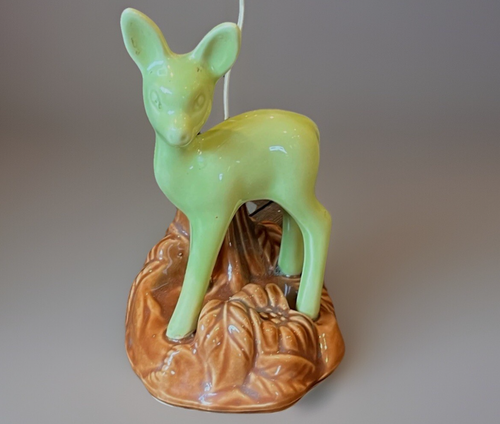 Retro 1950s Mid Century Shawnee Pottery Deer Desk Table Lamp Working (4D) - Picture 2 of 5