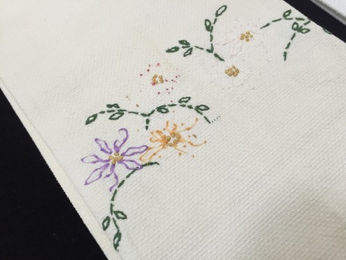 Vintage Kitchen Dish Hand Tea Towels w/ Floral Embroidery; Lot of 3 (RF322) - Picture 4 of 7