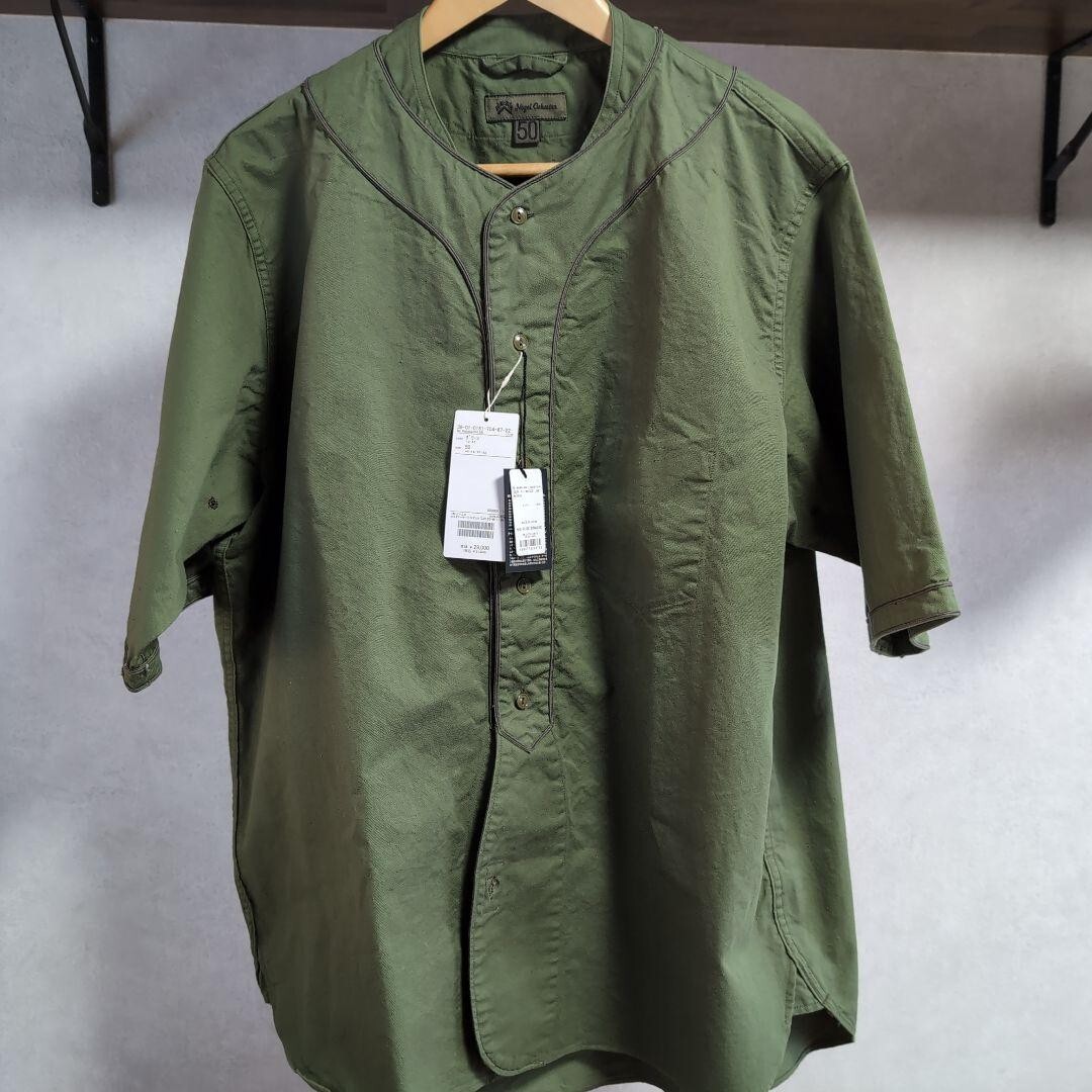 トップス NigelCabourn BASEBALL SHIRT SHORT SLEEVE Nigel Cabourn BASEBALL SHIRT TYPE 2 Shirt Tops Men Size 50