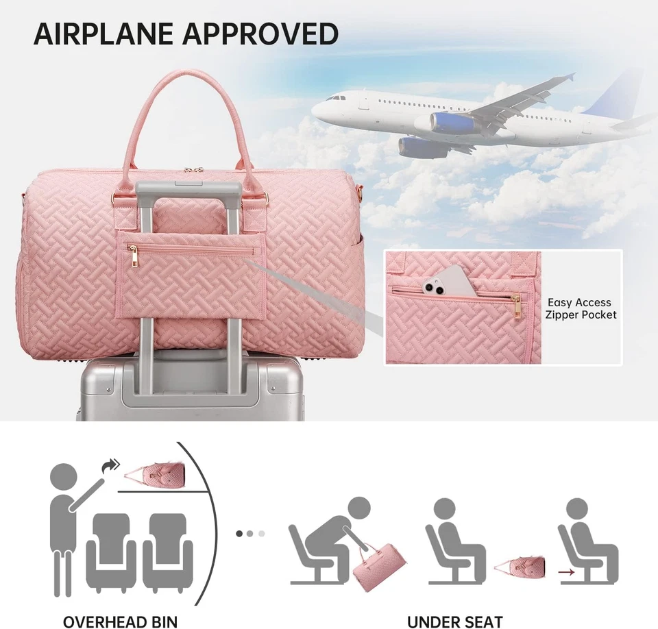 Bolsas de Viaje para Mujeres Bolso de Mano para Fin de Semana Bolsa Deportiva Foto 3 de 4