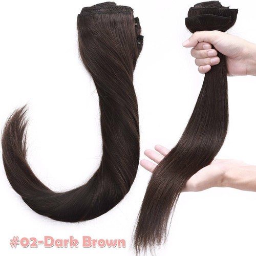 Russian Remy Thick Double Weft Clip In Real Human Hair Extensions Full Head 200G - Picture 20 of 121