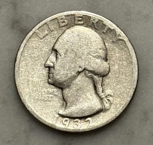 1932-P Washington Quarter - G - Good - 90% Silver