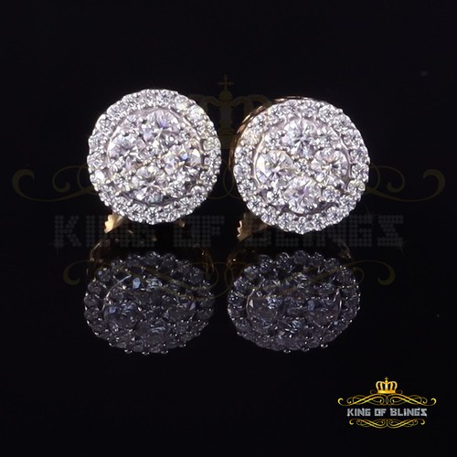 Men's/Womens 925 Silver Yellow 0.50ct VVS 'D' Moissanite Round Stud Earrings - Picture 1 of 12