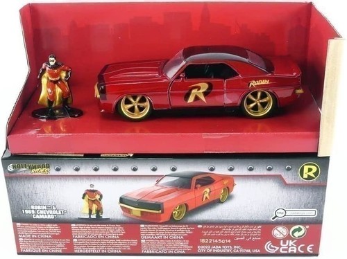 Coche fundido a presión Chevy Camaro 1969 1:32 DC Comics con figura de Robin de 1,65", juguetes para... - Imagen 5 de 5