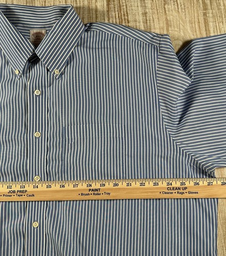 Brooks Brothers 346 Herren 18,5-4/5 blau weiß gestreift Baumwolle Langarm Hemd - Bild 3 von 5