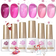 Born Pretty Jelly Pink Gel Nail Polish Halloween Milky Hot pink muse 