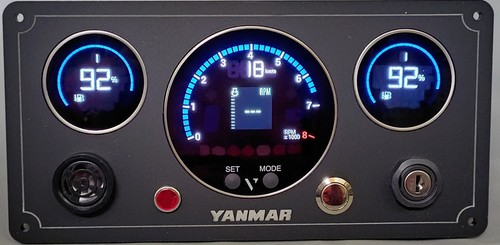 Yanmar Engine Digital Panel with 3 VMH Gauges + Built-In NMEA Converter (Flush M - Picture 1 of 2