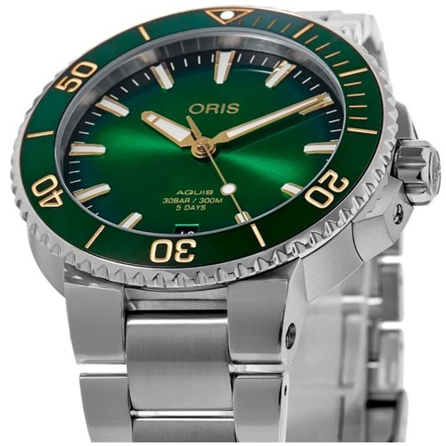 Oris 01 400 7769 4127-07 8 22 09PEB Men's Aquis Date Green Dial Automatic - Picture 2 of 7