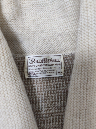 Vintage 70s Pendleton Western Wear Chief Joseph Wool Shawl Cardigan Size M - Picture 4 of 12