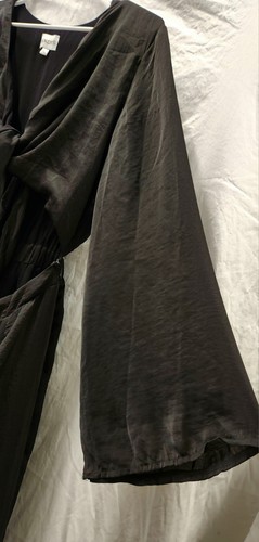 SNDYS x REVOLVE sz XL 16 Pluto Jumpsuit Black Flare Leg Satin Cocktail Party #B2 - Picture 10 of 12