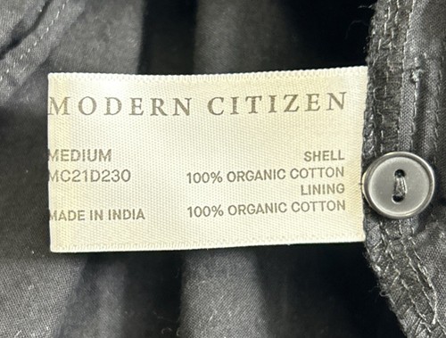 Modern Citizen Delia Tiered Swing Dress Black Organic Cotton 3/4 Sleeve Collar - Picture 5 of 9