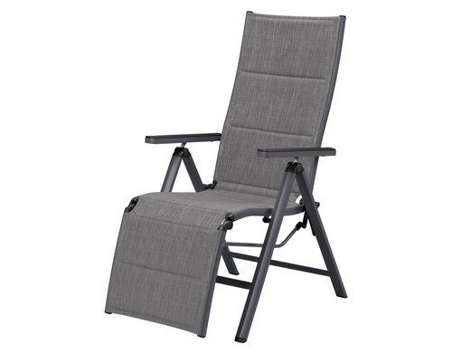 LIVARNO home Alu-Relaxsessel Gartenstuhl Liege »Toronto« gepolstert anthrazit