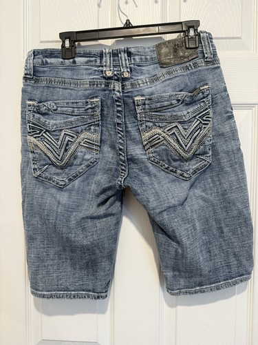 Salvage Bundle 2 Havoc Slim Fit Denim Shorts Size 33x12. Light & Medium Wash - Picture 3 of 9