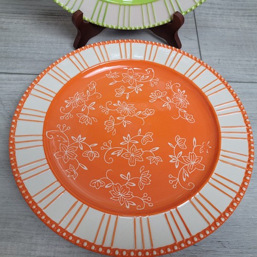 Temptations by Tara Floral Lace 10,5" Essteller Limettengrün & Orange 2er Set - Bild 5 von 17