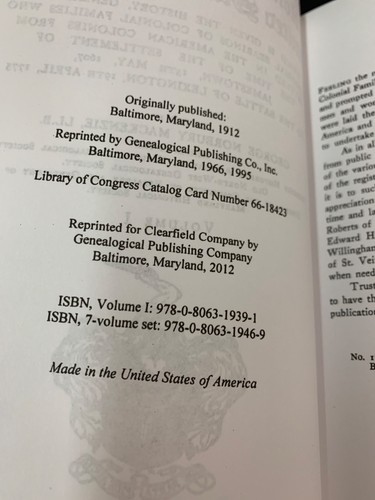 Colonial Families of the United States of America Volume I - George Norbury Mack - Picture 7 of 10