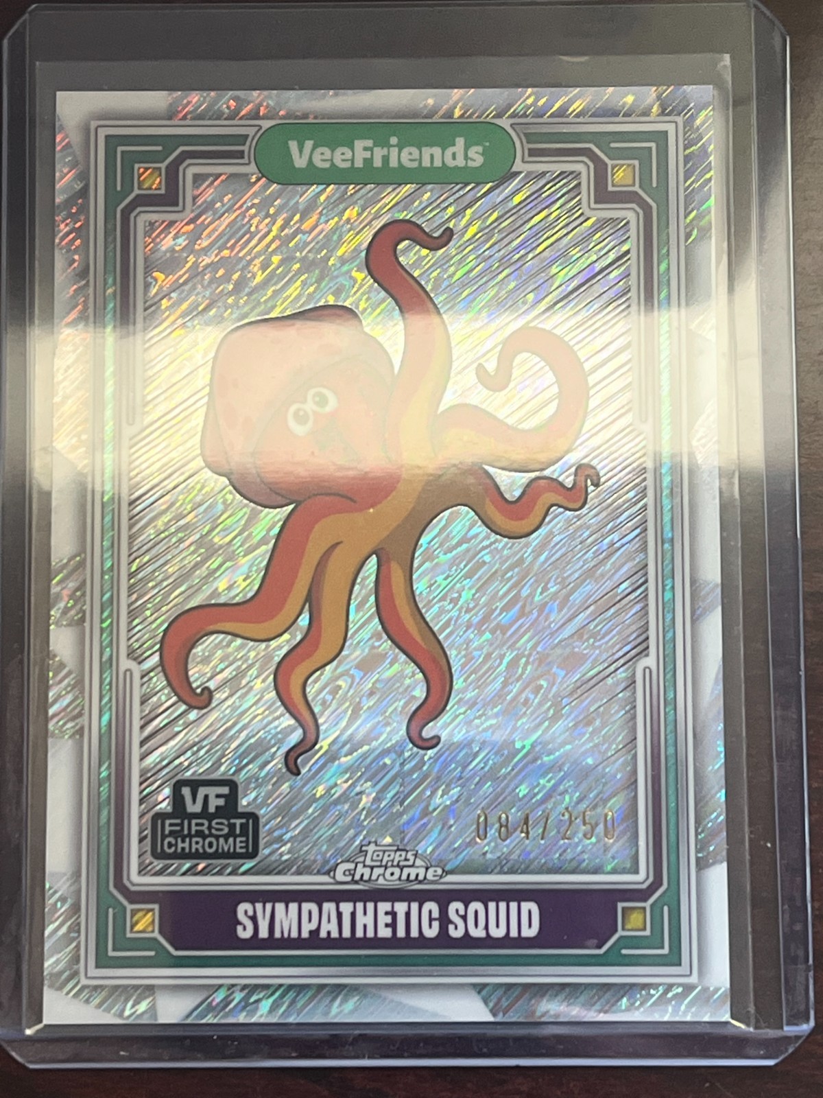 2025 Topps Chrome VeeFriends Sympathetic Squid Shimmer Refractor /250 #76