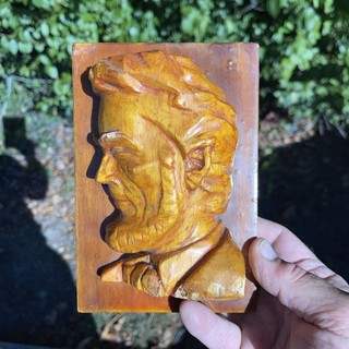 Abraham Lincoln Bust Balsa Wood Hand Carved Sculpture Folk Americana President