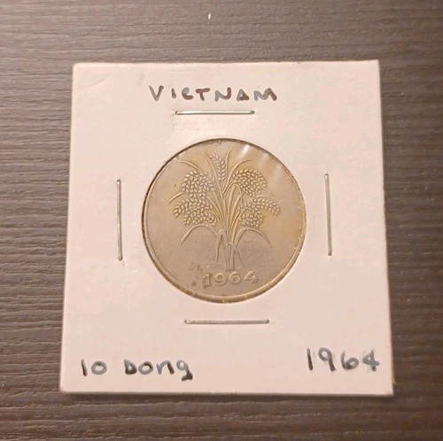 1964 SOUTH π»π³ VIETNAM 10 DONG WORLD COIN KM #8 FREE SHIPPING #163 - Picture 1 of 2