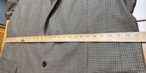 Joseph & Feiss Executive Fit 54L Brown Houndstooth Blazer Suit Jacket Sport Coat - Picture 11 of 12