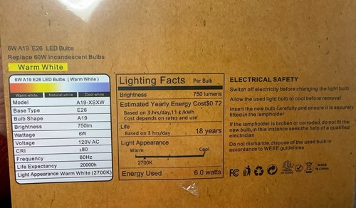 Ascher 60 Watt Equivalent, E26 LED Filament Light Bulbs, Warm White 2700K…… - Picture 10 of 11