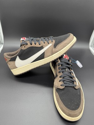 Nike Travis Scott x Air Jordan 1 Low OG SP EU 46 US 12 Black Dark Mocha Red Sail