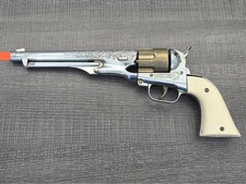 Vintage 1958 Hubley Colt .45 Cap Gun Revolver   Diecast Toy Pistol   Engraved