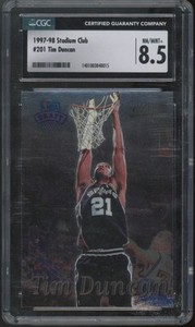 1997-98 Stadium Club #201 Tim Duncan San Antonio Spurs SGC 8.5 NM-MT+ Rookie