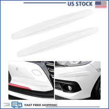 2pcs Car Bumper Guard Strip Anti-scratch Protector Trim Carbon Fib Color Whit 2pcs Car Bumper Guard Strip Anti-scratch Protector Trim Carbon Fib Color Whit