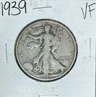 1939 WALKING LIBERTY SILVER HALF DOLLAR~ VF ~NICE LOOKING COIN~ 90% SILVER